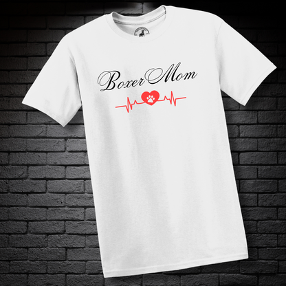 Boxer Mom Heartbeat w/ Paw- Boxer Dog Classic Shirt