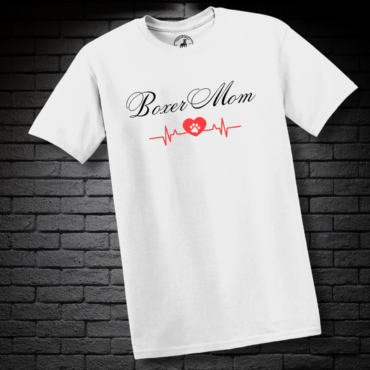 Boxer Mom Heartbeat w/ Paw- Boxer Dog Classic Shirt