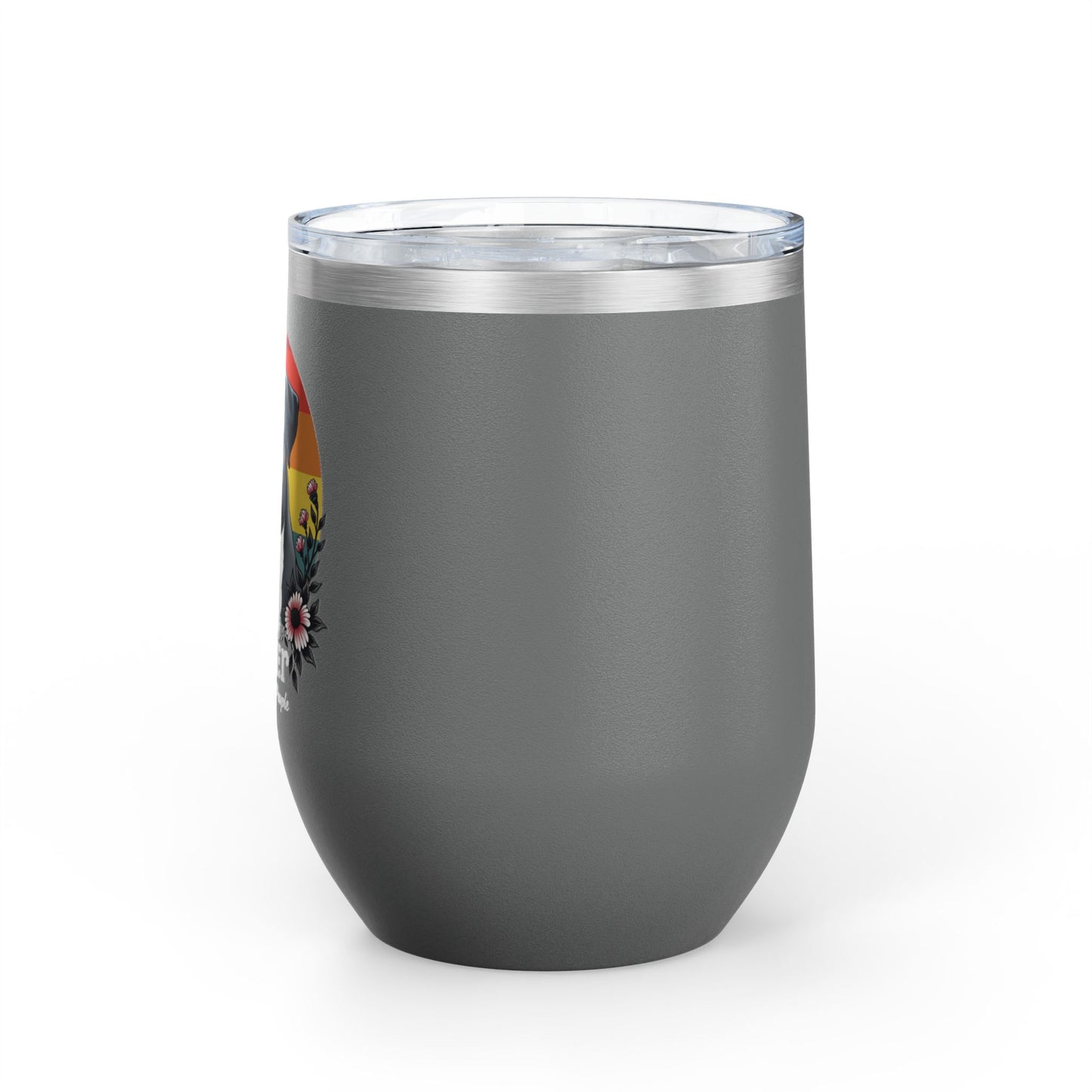 I Like My Boxer and Maybe 3 People (Pink Flower) - Boxer Dog Wine Tumbler