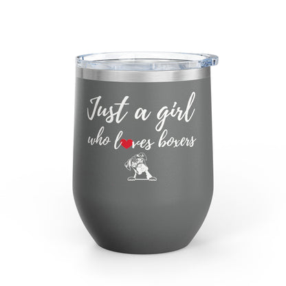 Just A Girl Who Loves Boxers - Boxer Dog Wine Tumbler