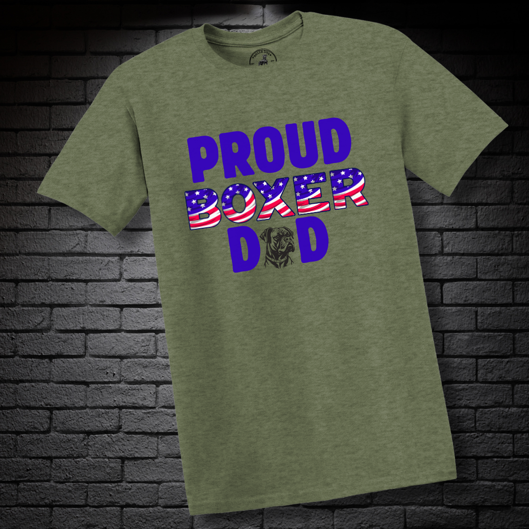 USA Proud Boxer Dad- Boxer Dog Classic Shirt