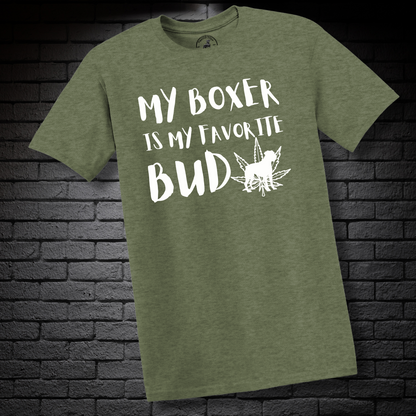 My Boxer Is My Favorite Bud (LEAF)- Boxer Dog Classic Shirt
