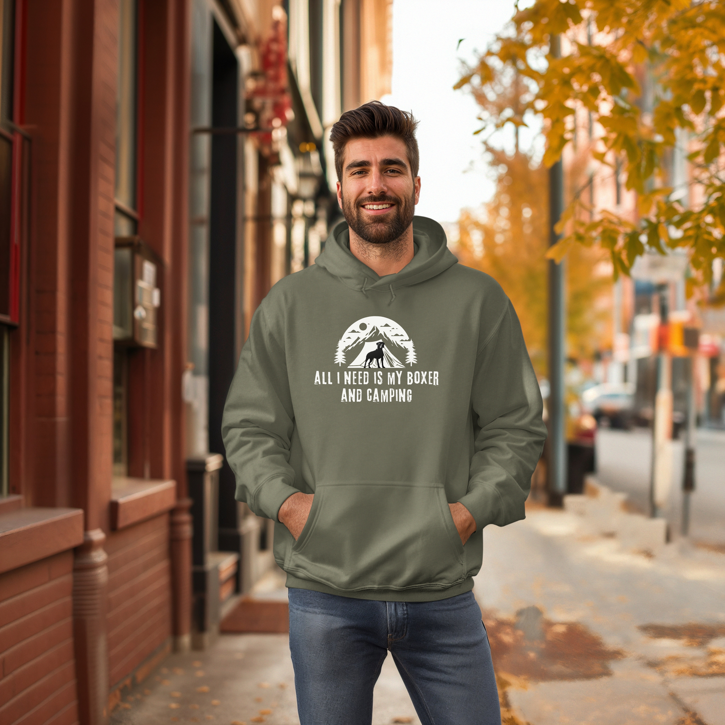 All I Need Is My Boxer And Camping- Classic All Gender Hoodie