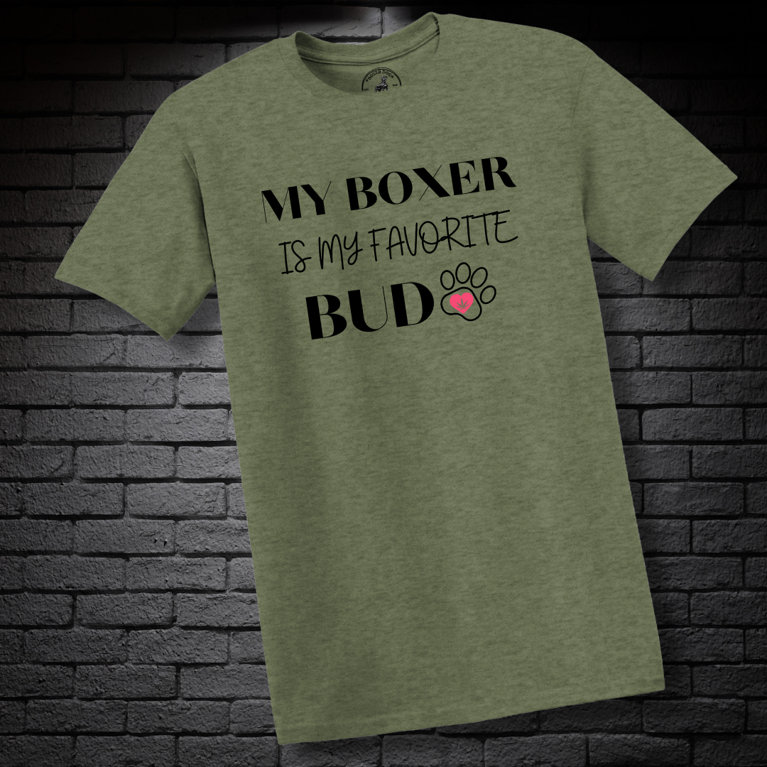 My Boxer Is My Favorite Bud (Heart in Paw)- Boxer Dog Classic Shirt
