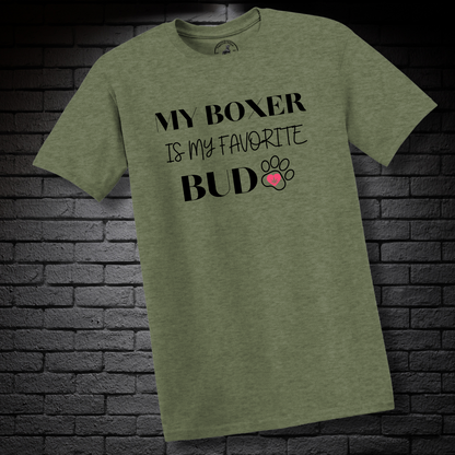 My Boxer Is My Favorite Bud (Heart in Paw)- Boxer Dog Classic Shirt