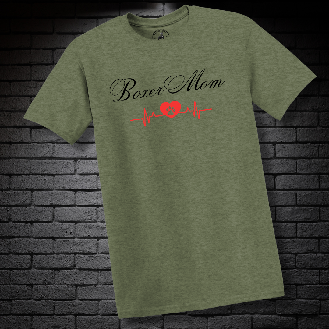 Boxer Mom Heartbeat w/ Paw- Boxer Dog Classic Shirt