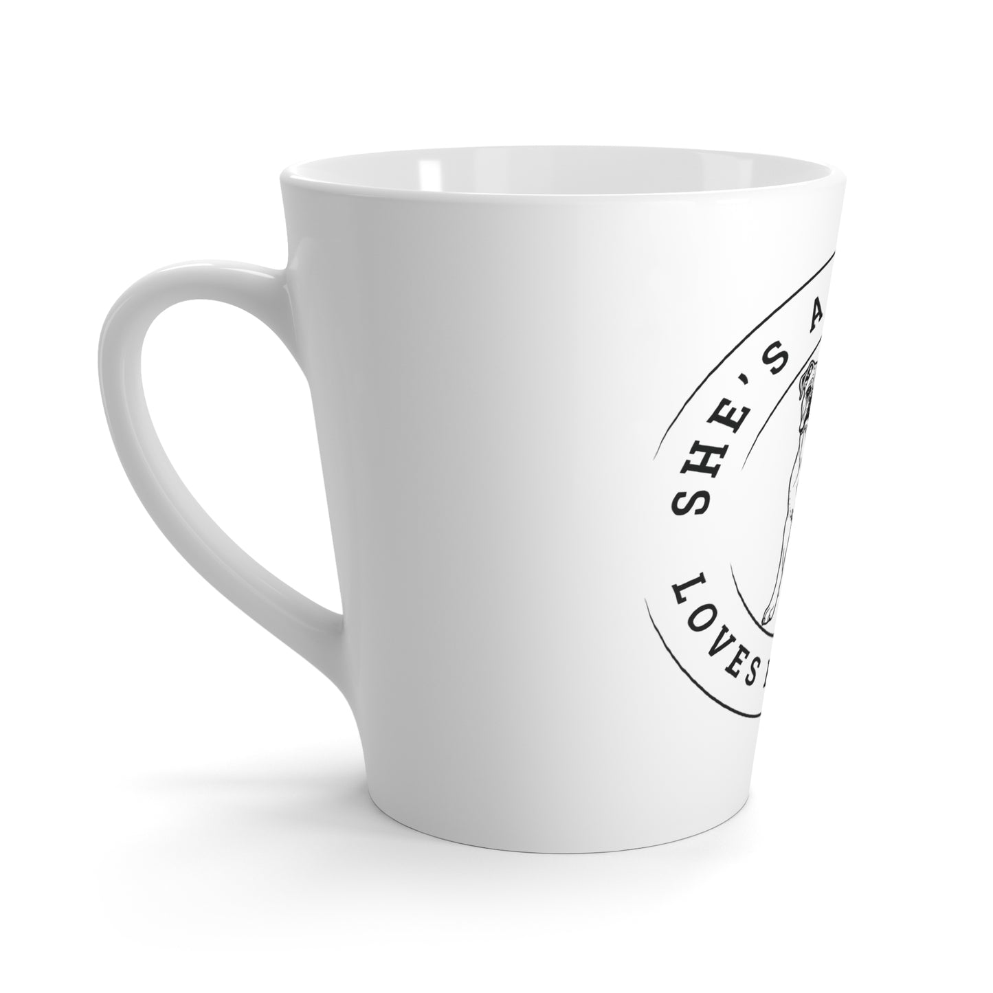 She’s a Good Girl, Loves Her Boxer Badge - Boxer Dog Latte Mug
