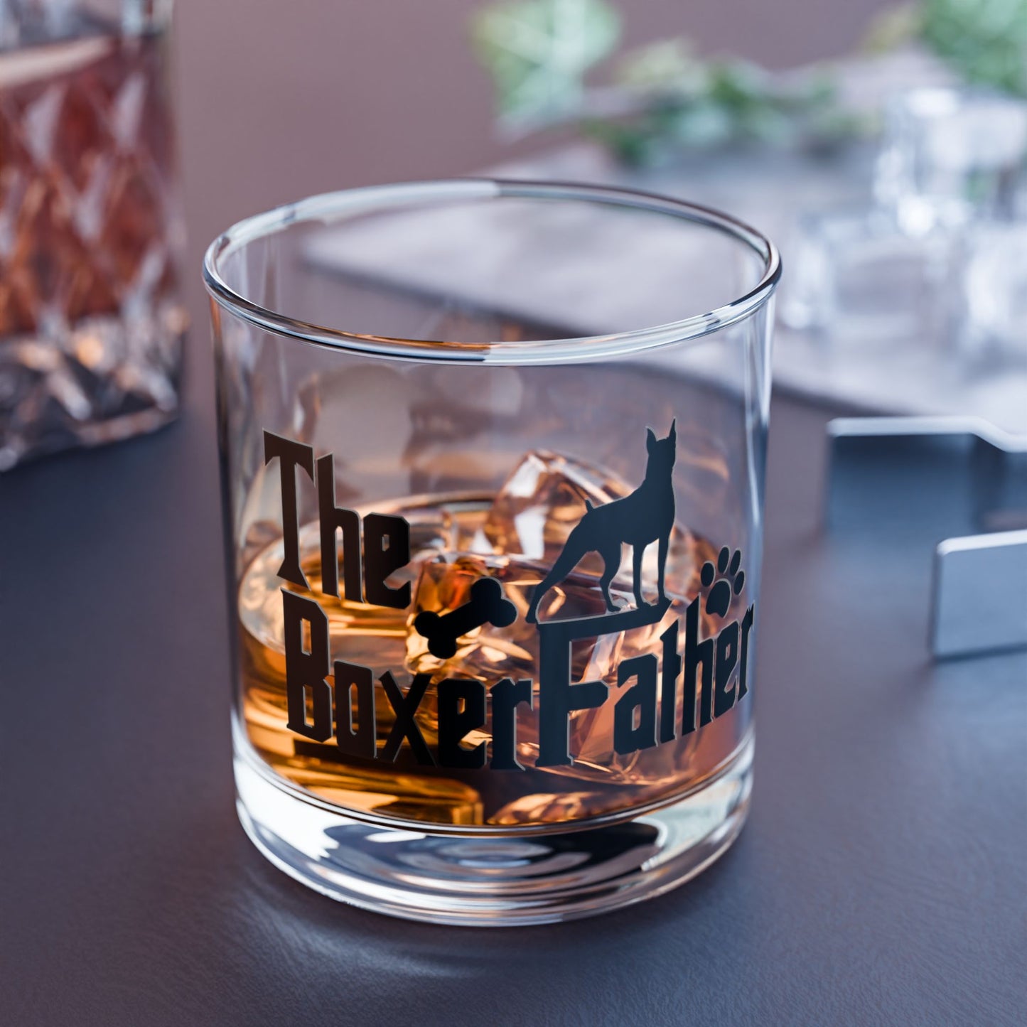 The BoxerFather - Boxer Dog Rocks Glass