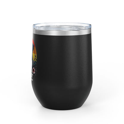 I Like My Boxer and Maybe 3 People (Pink Flower) - Boxer Dog Wine Tumbler