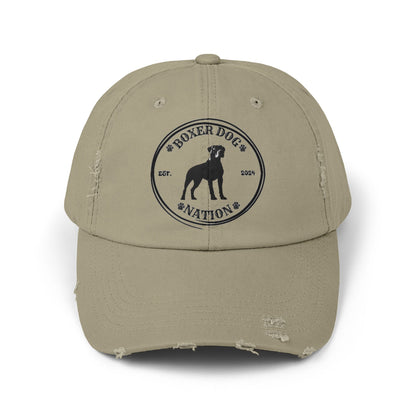 Boxer Dog Nation Logo- Distressed Hat