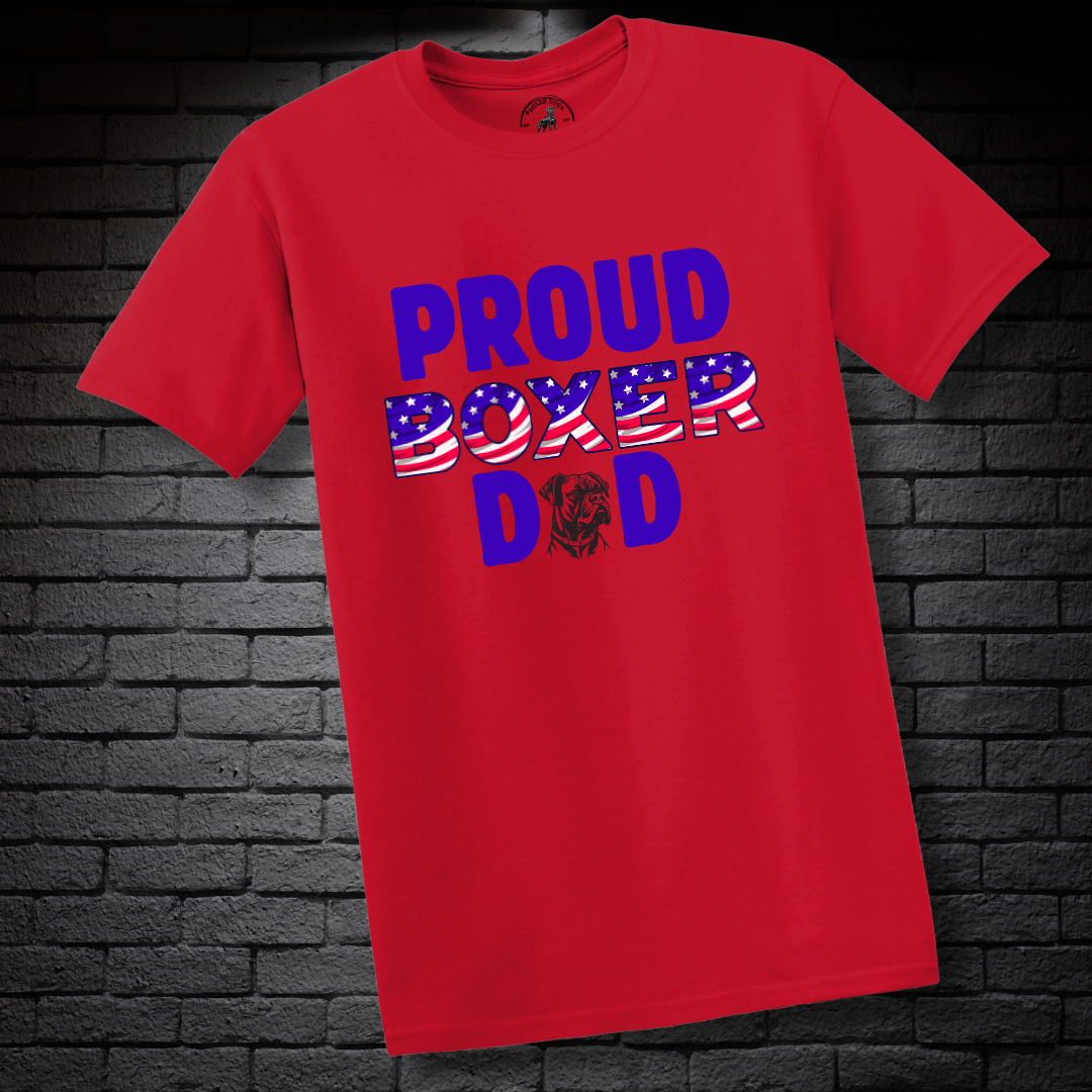 USA Proud Boxer Dad- Boxer Dog Classic Shirt