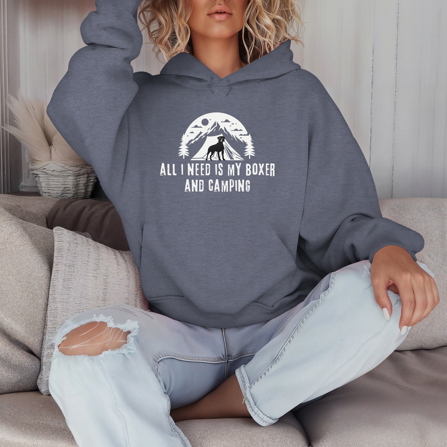 All I Need Is My Boxer And Camping- Classic All Gender Hoodie