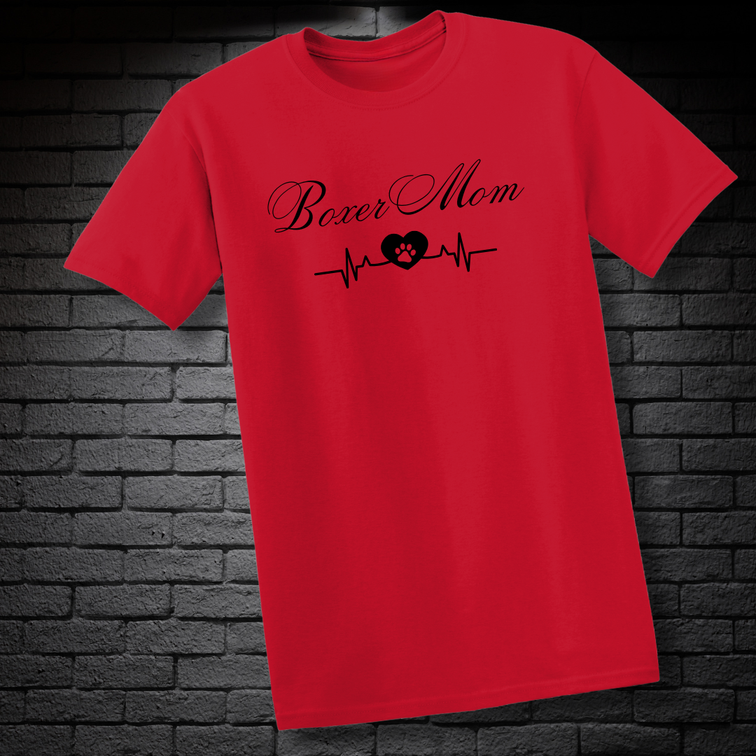 Boxer Mom Heartbeat w/ Paw- Boxer Dog Classic Shirt
