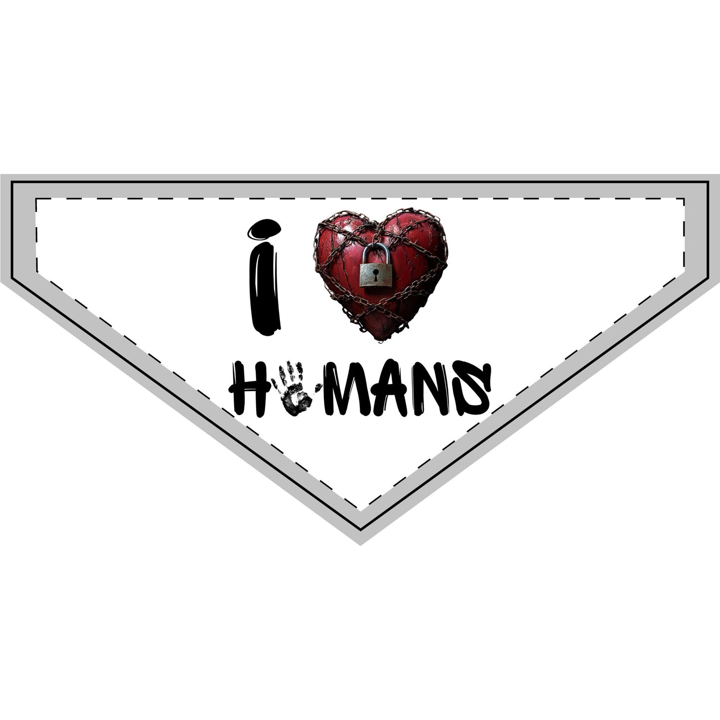 I (locked heart) Humans - Boxer Dog Pet Bandana