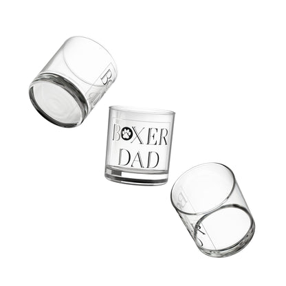 Boxer Dad- Boxer Dog Rocks Glass
