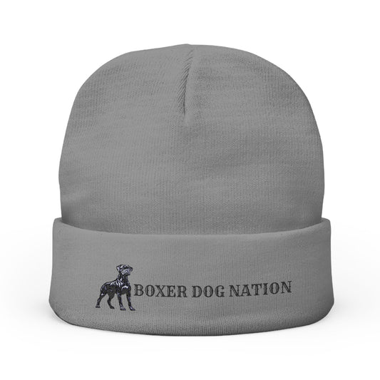 Boxer Dog Nation Logo Beanie – Embroidered & Built for the Obsessed
