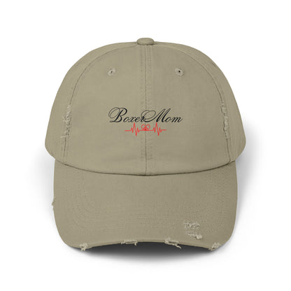 Boxer Mom Heartbeat- Distressed Hat