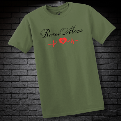 Boxer Mom Heartbeat w/ Paw- Boxer Dog Classic Shirt