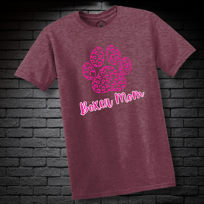 Boxer Mom (featuring a Pink cheetah paw) – Boxer Dog Classic Shirt