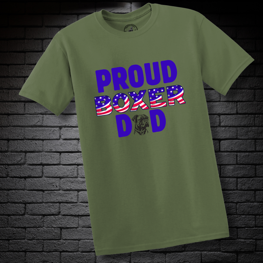USA Proud Boxer Dad- Boxer Dog Classic Shirt