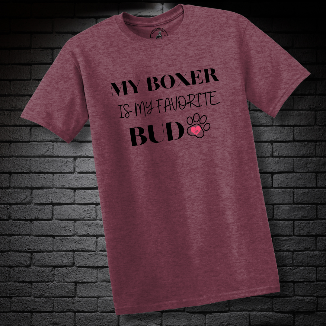 My Boxer Is My Favorite Bud (Heart in Paw)- Boxer Dog Classic Shirt