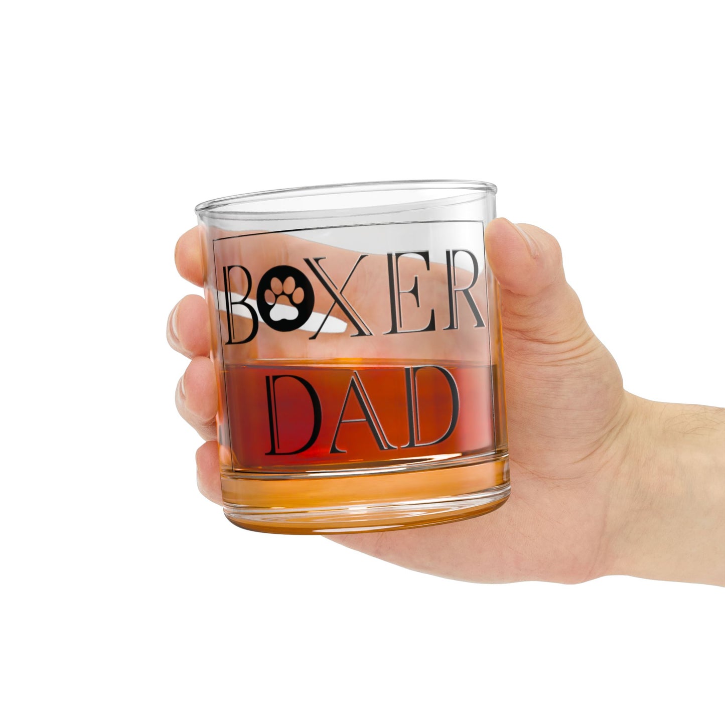 Boxer Dad- Boxer Dog Rocks Glass