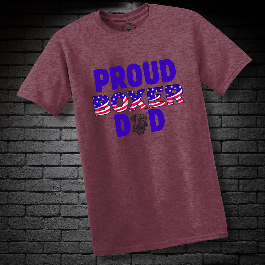 USA Proud Boxer Dad- Boxer Dog Classic Shirt