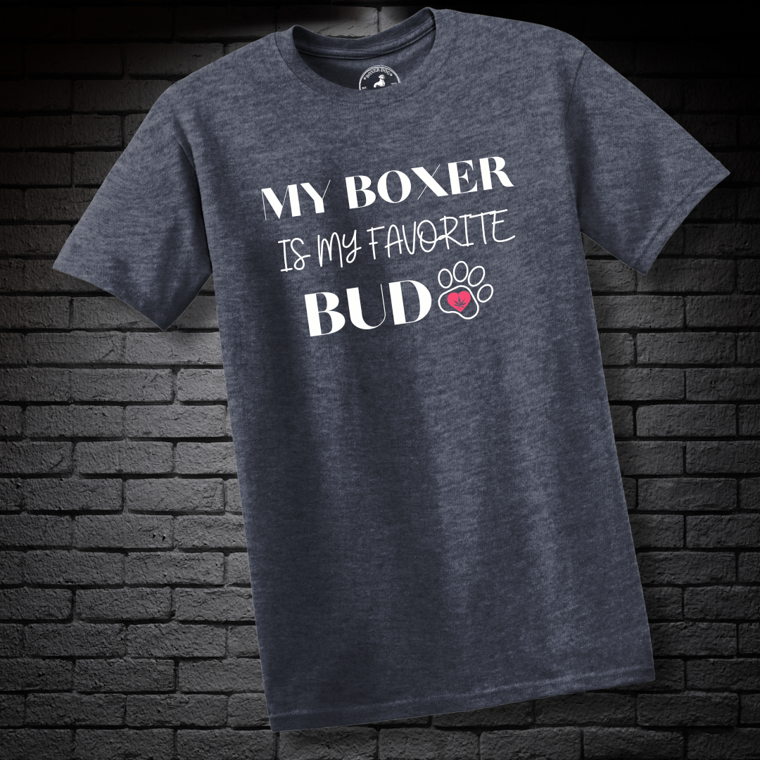 My Boxer Is My Favorite Bud (Heart in Paw)- Boxer Dog Classic Shirt