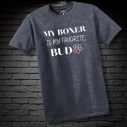My Boxer Is My Favorite Bud (Heart in Paw)- Boxer Dog Classic Shirt