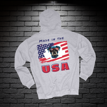 Made in the USA | USA Boxer Flag Sunglasses- Classic All Gender Hoodie