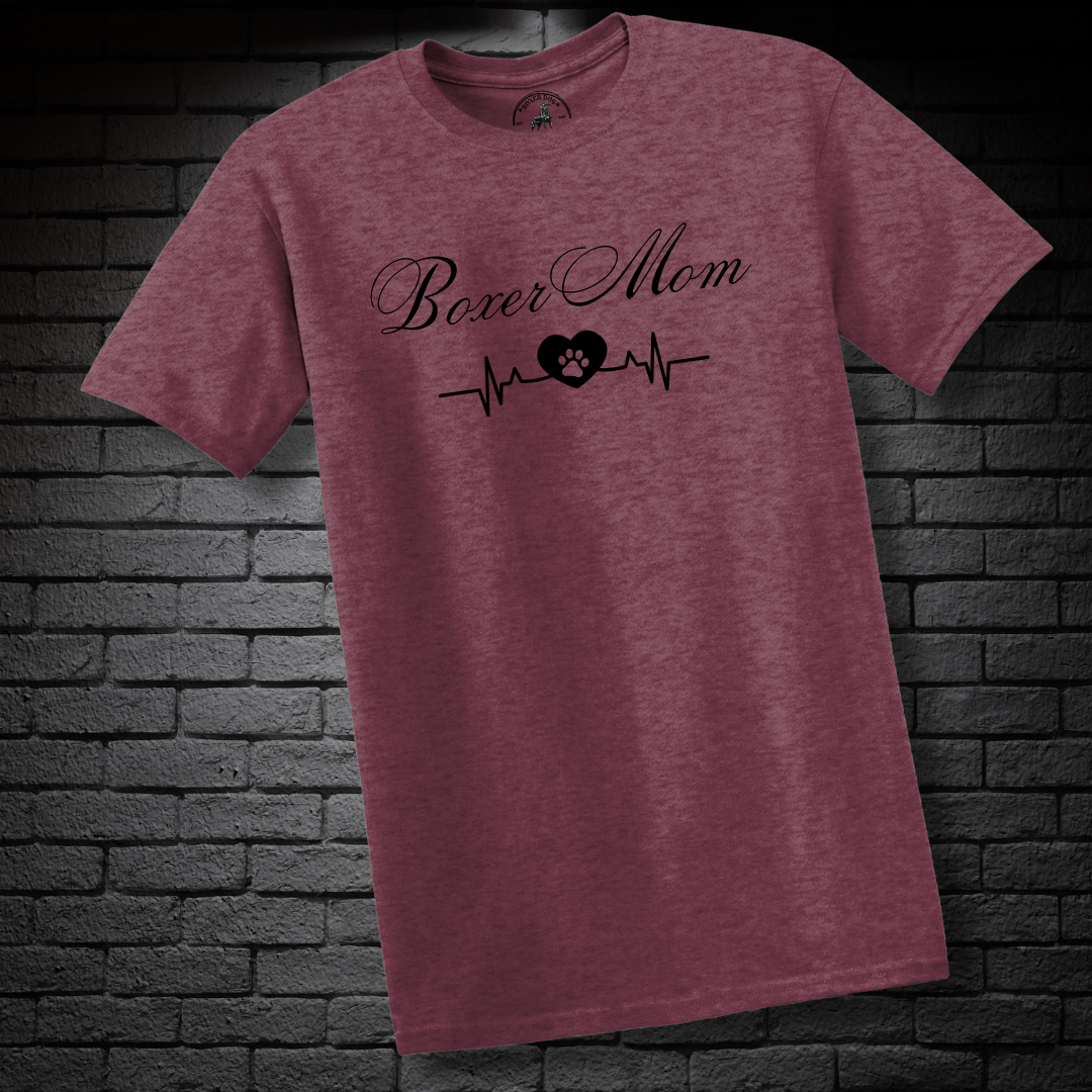 Boxer Mom Heartbeat w/ Paw- Boxer Dog Classic Shirt