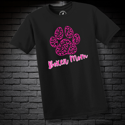 Boxer Mom (featuring a Pink cheetah paw) – Boxer Dog Classic Shirt