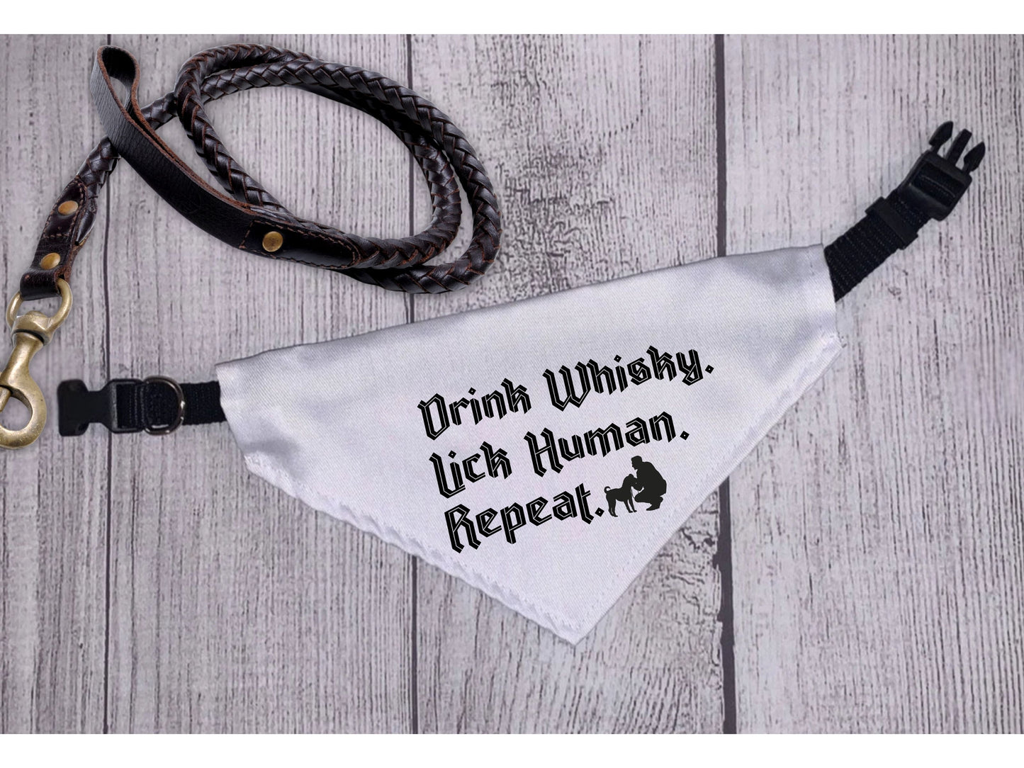 Drink Whisky. Lick Human. Repeat. - Boxer Dog Pet Bandana