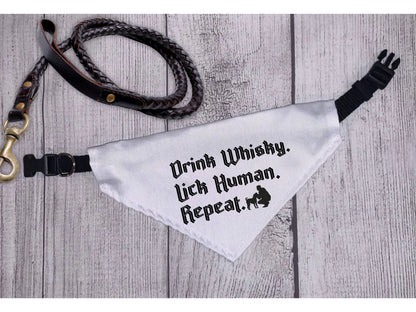 Drink Whisky. Lick Human. Repeat. - Boxer Dog Pet Bandana