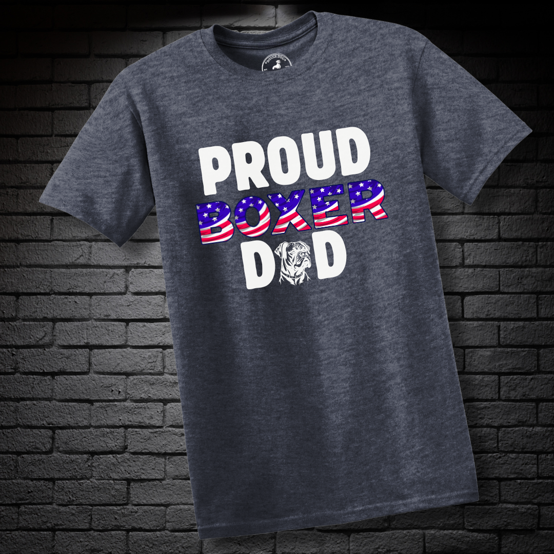 USA Proud Boxer Dad- Boxer Dog Classic Shirt