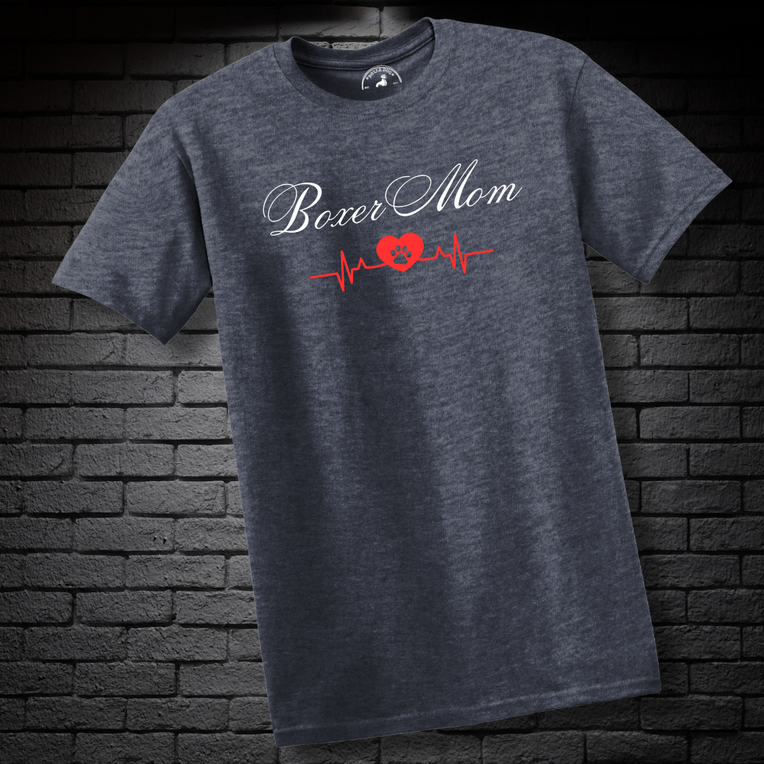 Boxer Mom Heartbeat w/ Paw- Boxer Dog Classic Shirt