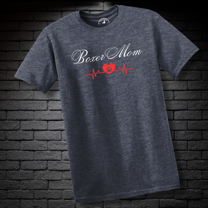 Boxer Mom Heartbeat w/ Paw- Boxer Dog Classic Shirt