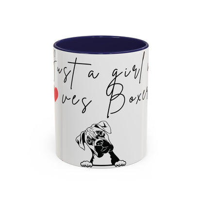 Just a Gril Who Loves Boxers- Accent Coffee Mug (11, 15oz)