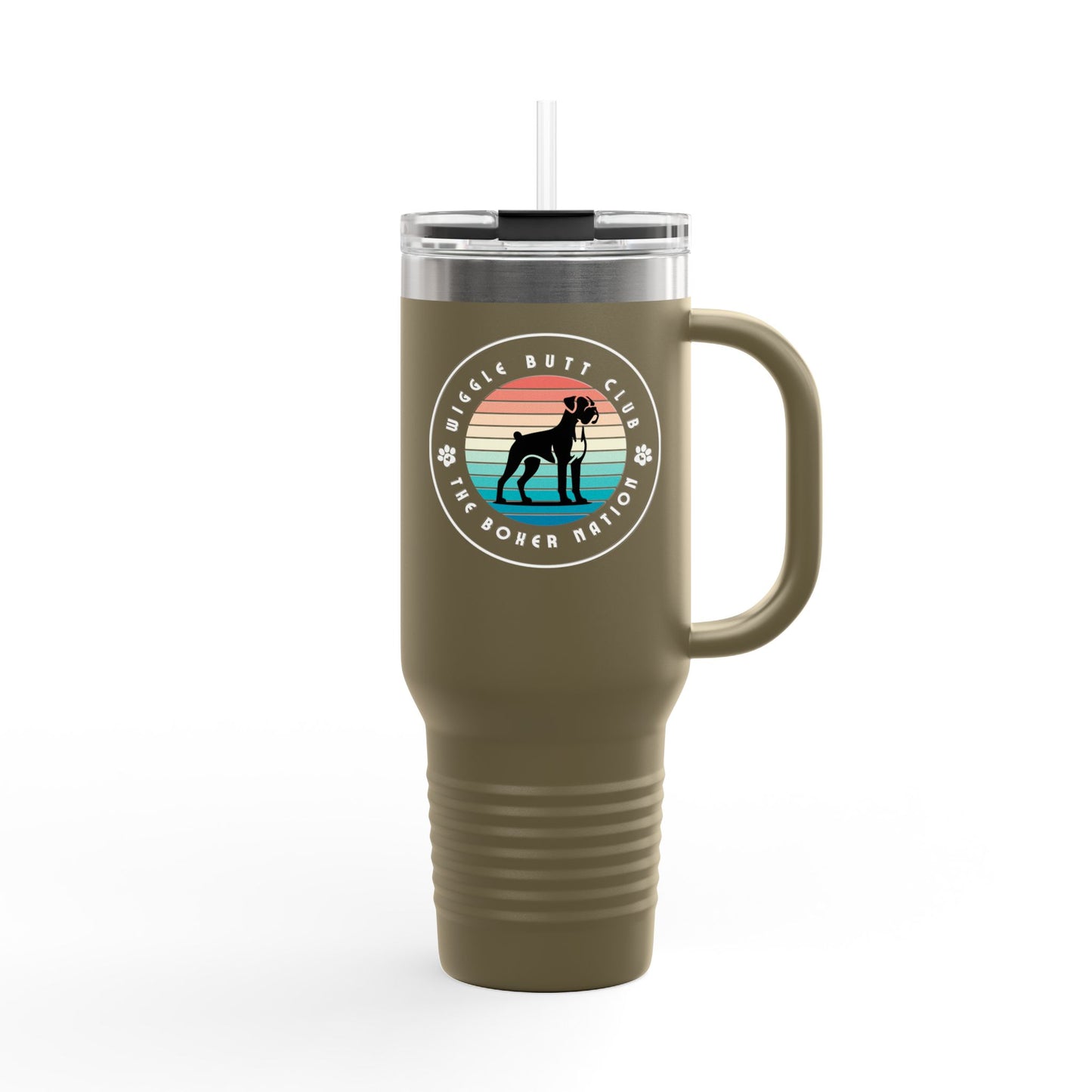 Wiggle Butt Club - Boxer Dog Insulated Travel Tumbler, 40oz