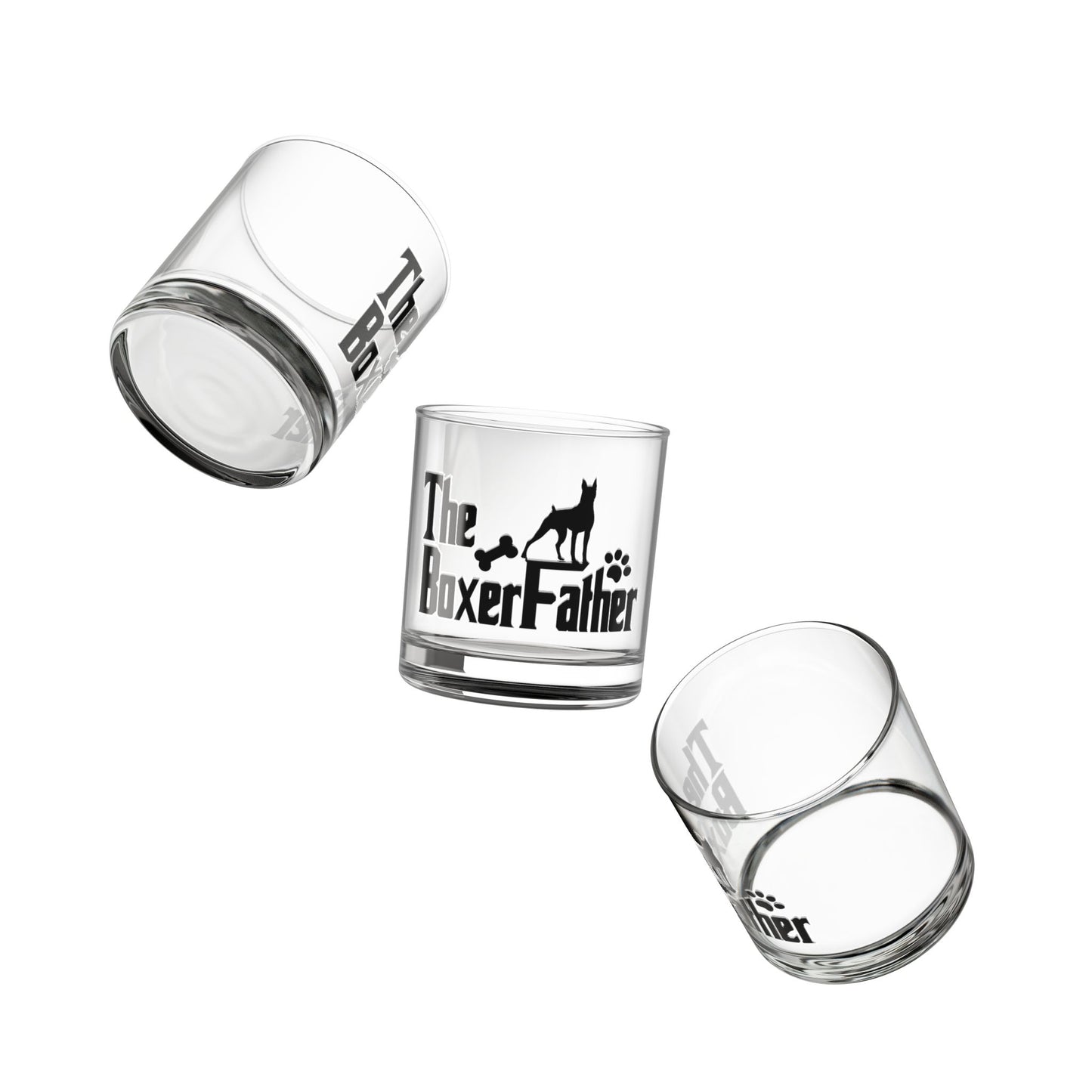 The BoxerFather - Boxer Dog Rocks Glass