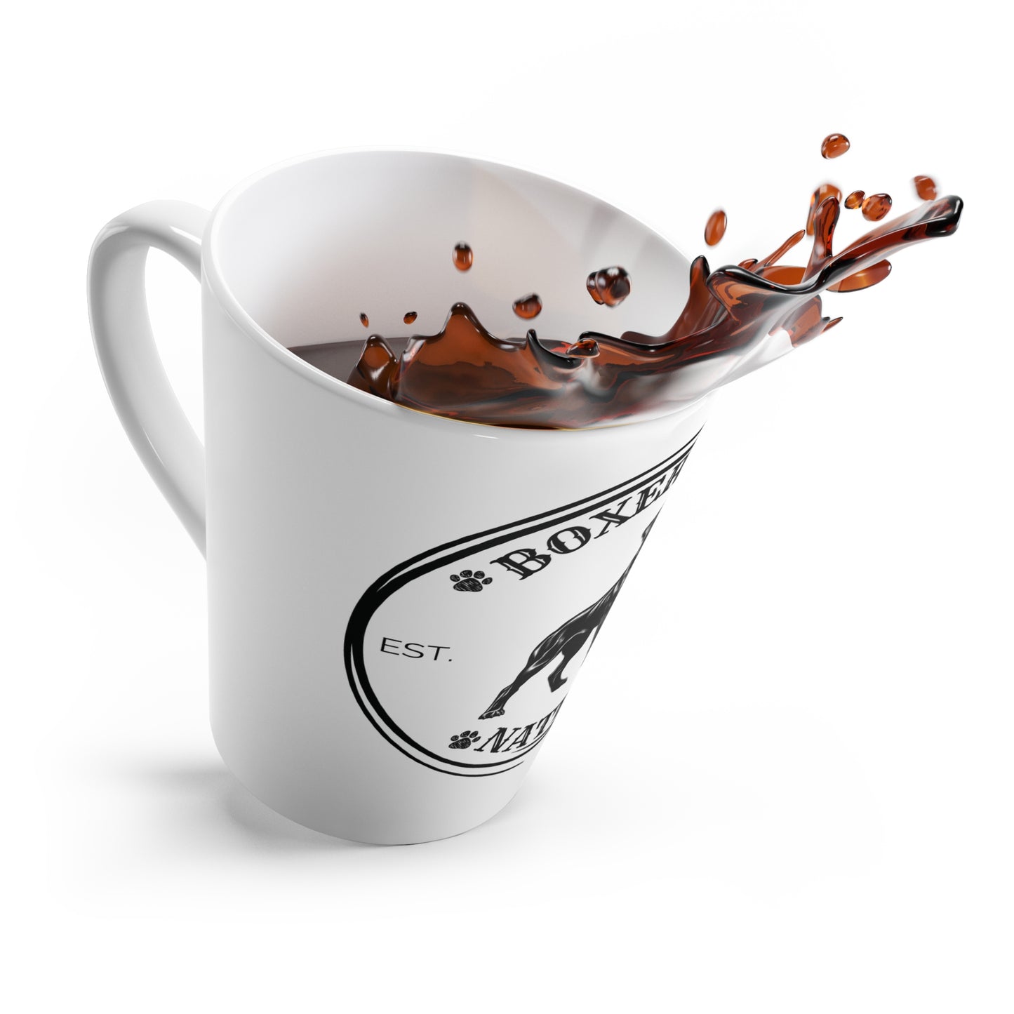 Boxer Dog Nation Logo - Boxer Dog Latte Mug