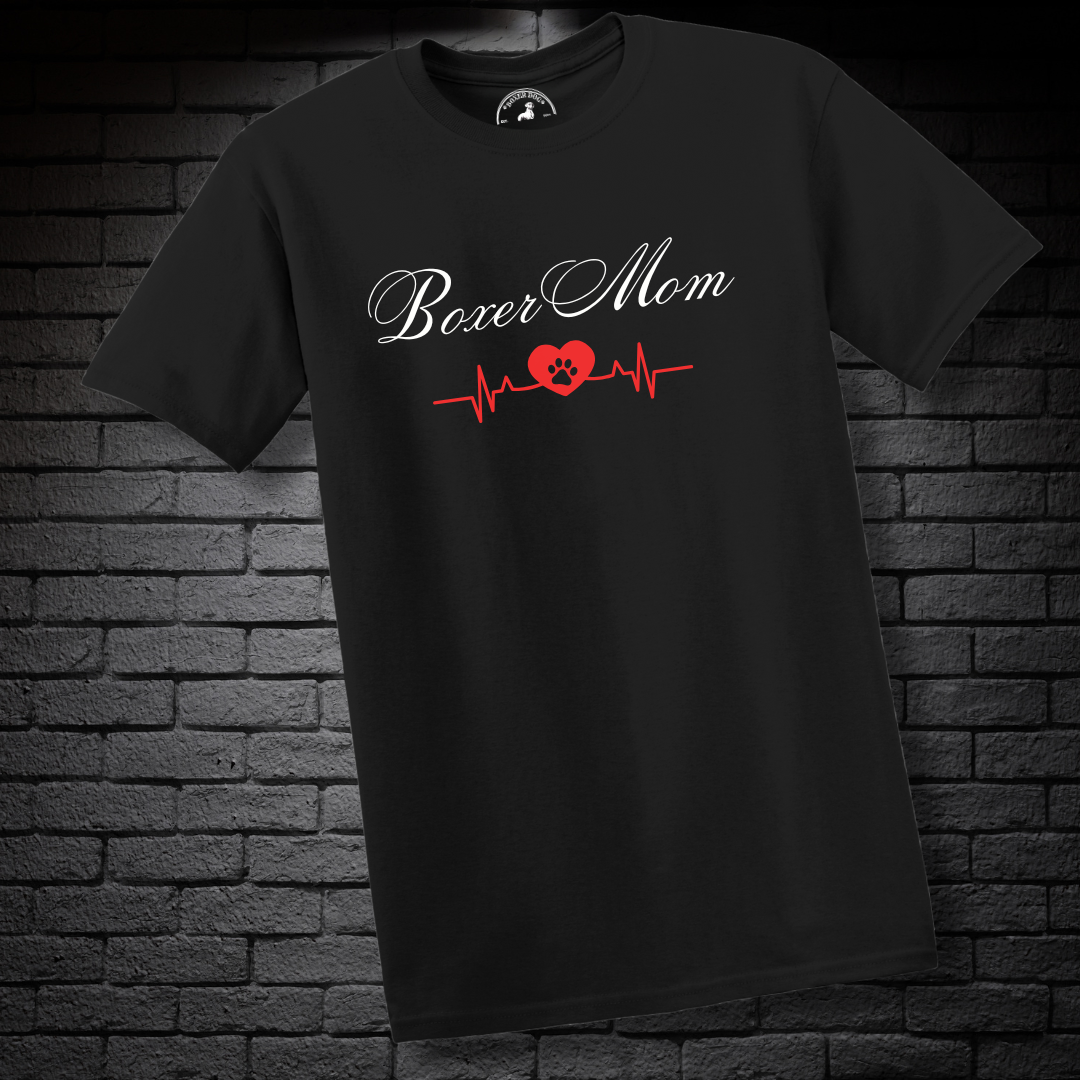 Boxer Mom Heartbeat w/ Paw- Boxer Dog Classic Shirt