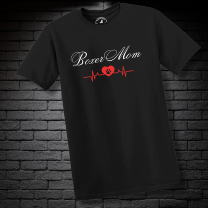 Boxer Mom Heartbeat w/ Paw- Boxer Dog Classic Shirt