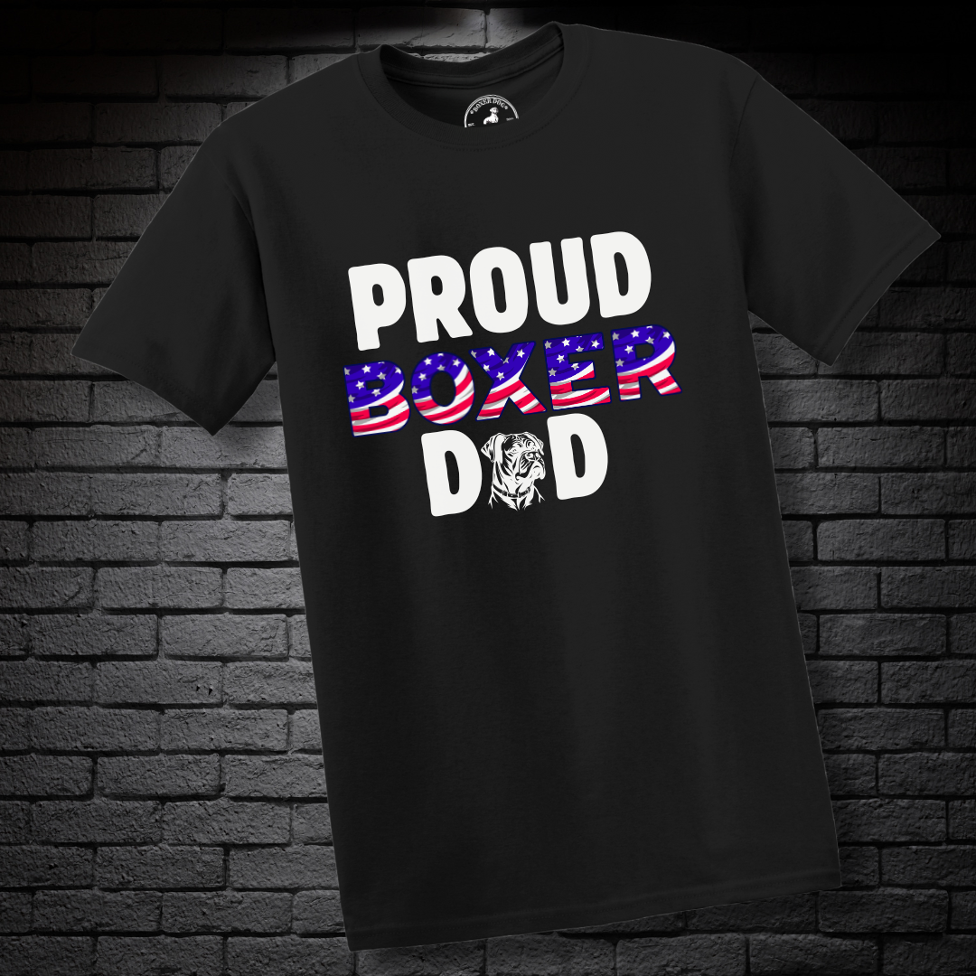 USA Proud Boxer Dad- Boxer Dog Classic Shirt