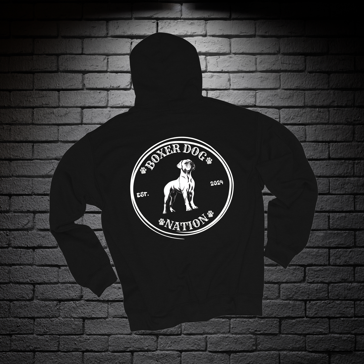 Boxer Dog Nation Logo- Classic All Gender Hoodie